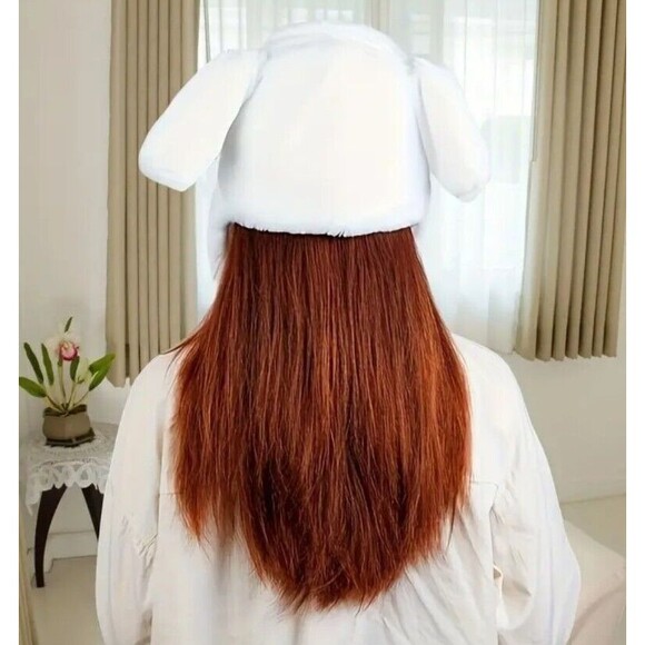 Sanrio white plush cinammoroll hat scarf animated ears fur - Picture 3 of 9